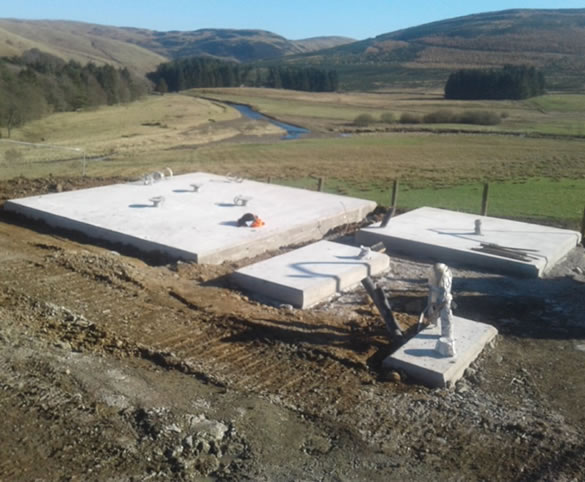 Example of new build concrete bases Selkirk, Scottish Borders